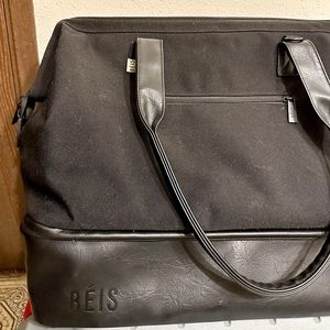 Beis Black Convertible Weekender Bag